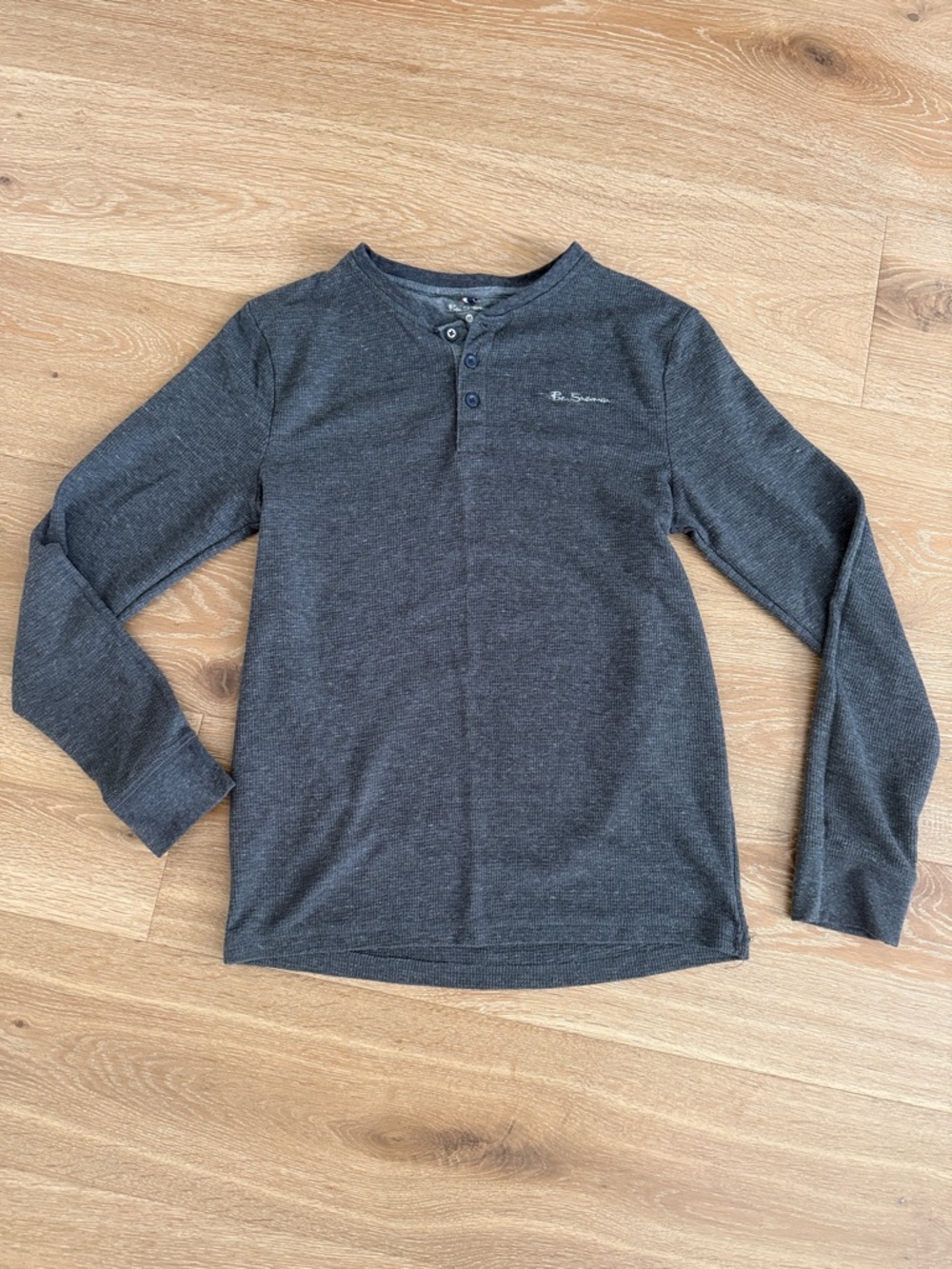 Ben Sherman Charcoal Gray Long-Sleeve Henley Tee